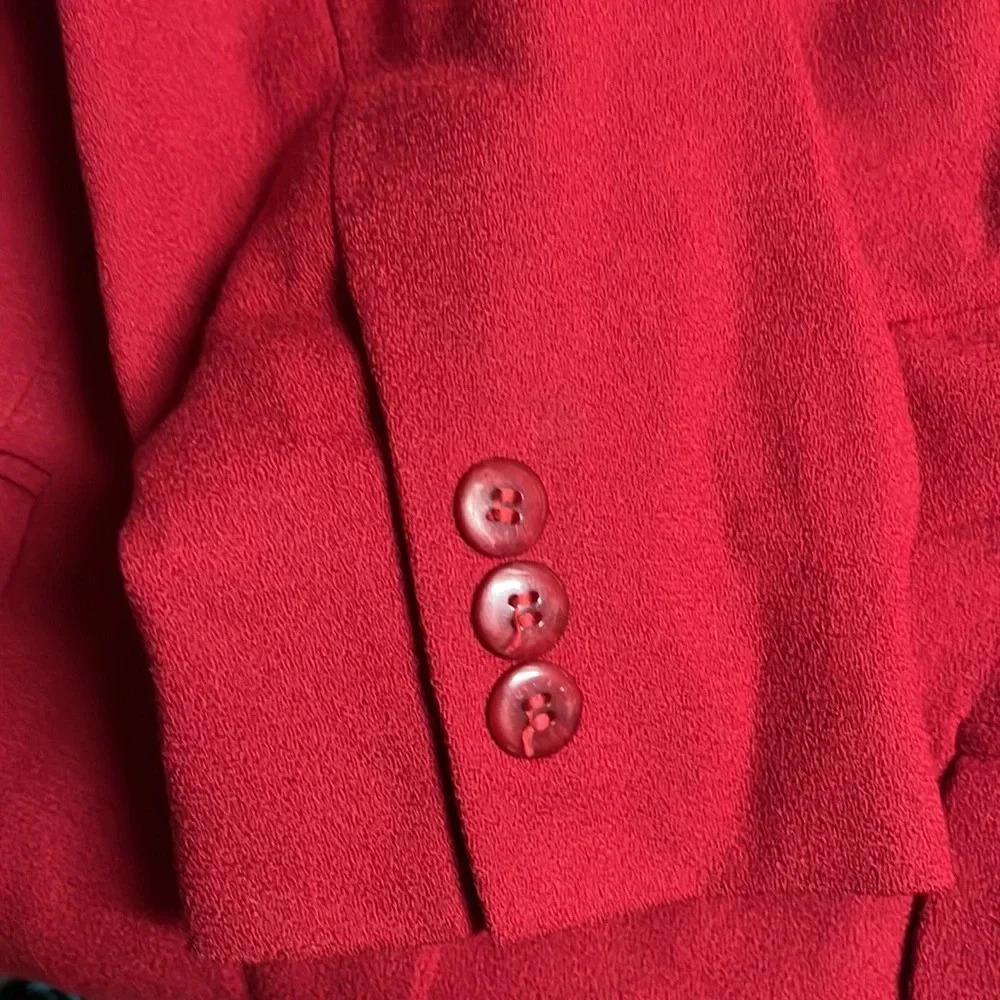 Imperfect 1980s vintage wool blazer Talbots size 10 100% wool blazer‎ cherry red - Picture 7 of 15